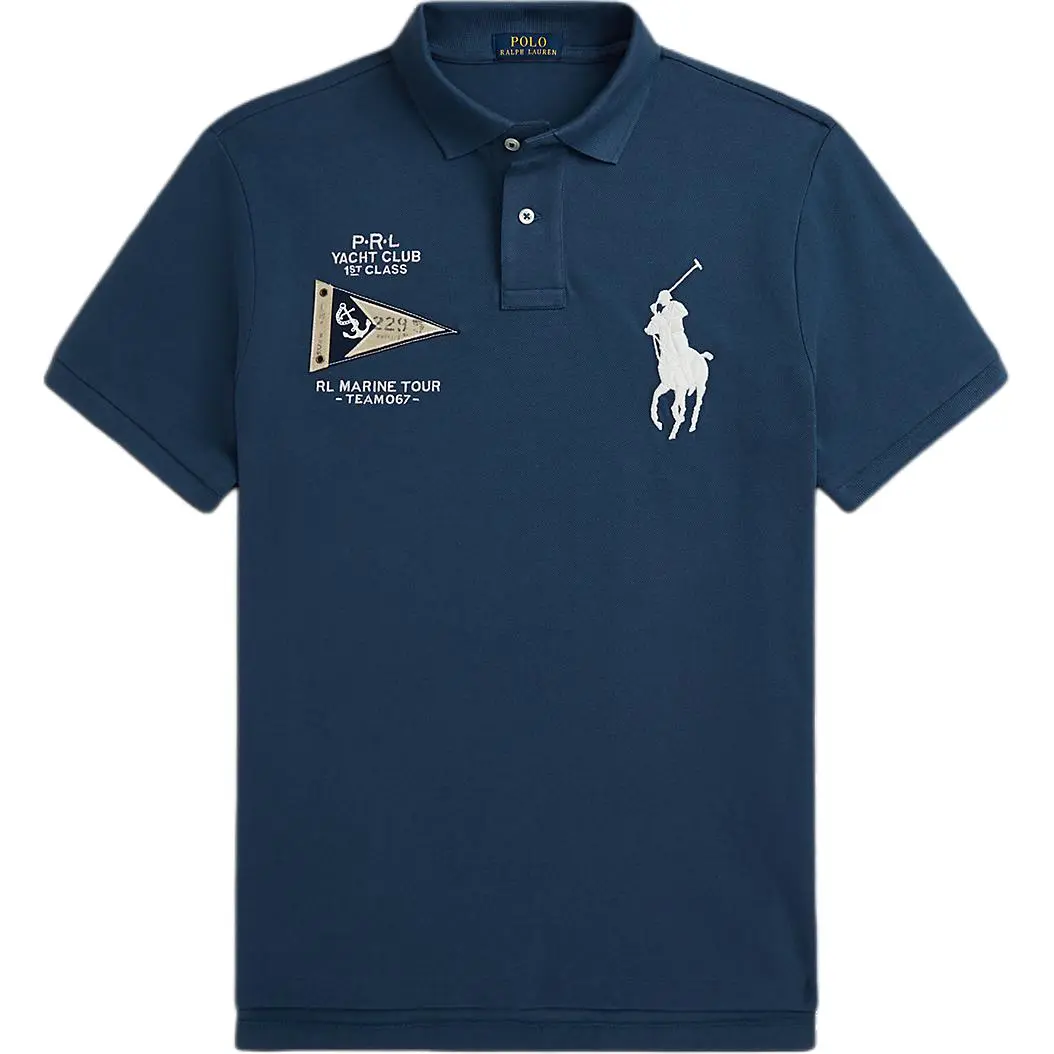 Polo Ralph Lauren Big Pony Polo Shirt Custom Slim Fit, Mixed Shipment Men's Blue