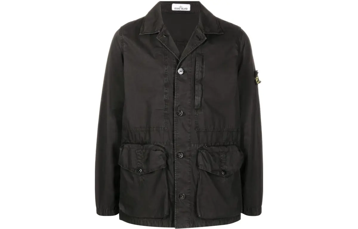 STONE ISLAND Jackets Men's Black Lapel Moderate Other