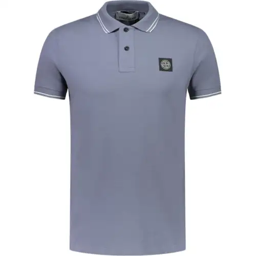 STONE ISLAND Logo Patch Short Sleeved Polo Shirt