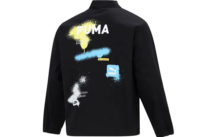 PUMA Jackets Men's Black Lapel Moderate Other