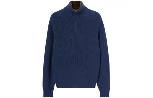 Loro Piana Greymouth Half Zip Sweater Men's Night Blue