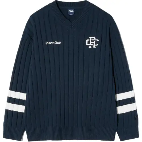 FILA Sweaters Unisex Blue V Neck Moderate