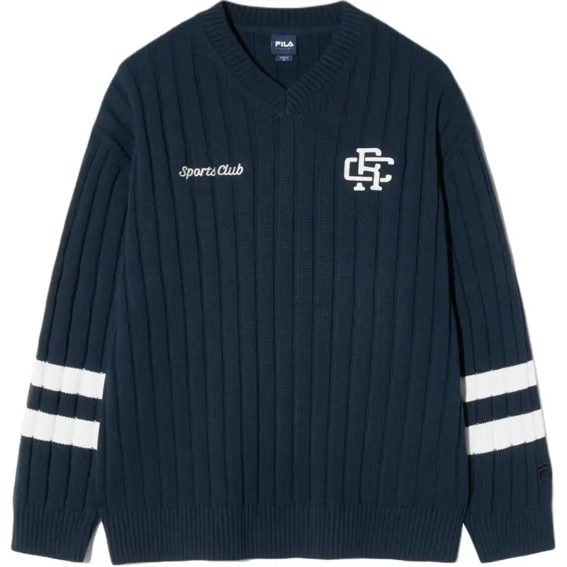 FILA Sweaters Unisex Blue V Neck Moderate