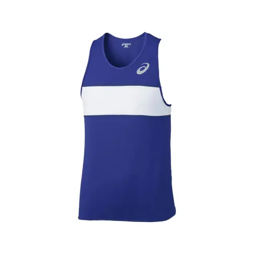 ASICS M'S Tank Tops Men's Blue Crew Neck Moderate Straight Fit