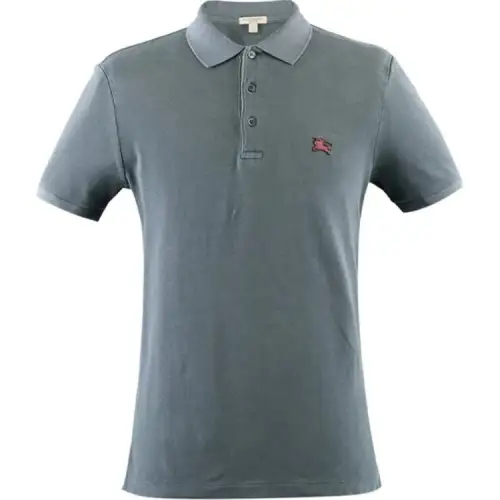 Burberry Polo Shirt Men's Gray Blue