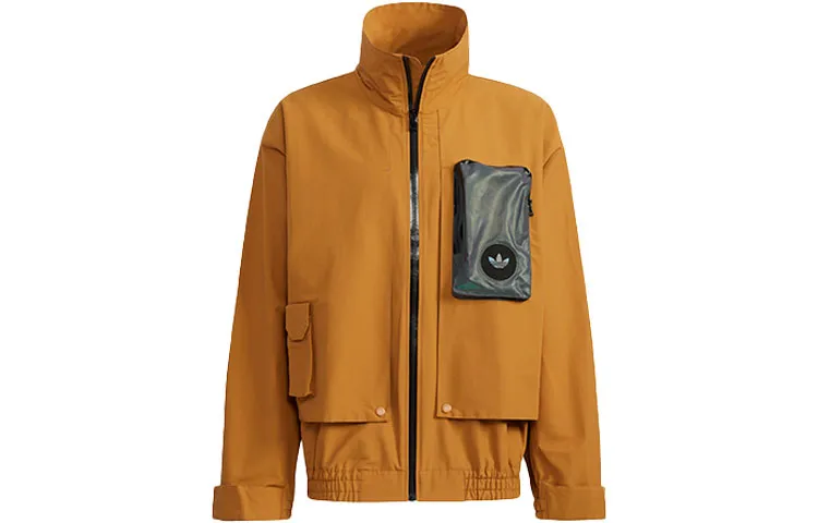 Adidas Originals Jackets Men's Brown Stand Collar Moderate Workwear