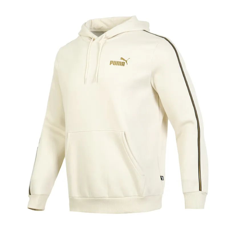 PUMA Sweatshirts Men's Beige Hooded Moderate Straight Fit