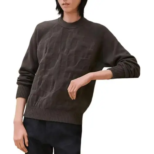 HERMES Sweaters Men's Gray Crew Neck Moderate Other