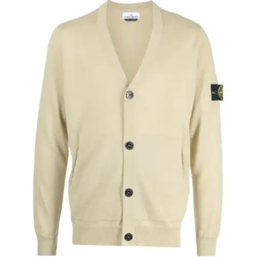 STONE ISLAND Compass motif Virgin Wool Cardigan