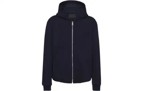 Prada zip-front wool hoodie