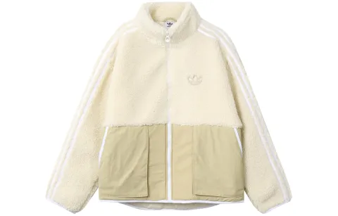 Adidas Originals Trefoil Collection Outfit Embroidery Logo Retro Sports Storage Pocket Detail Stand Collar Fleece Lined