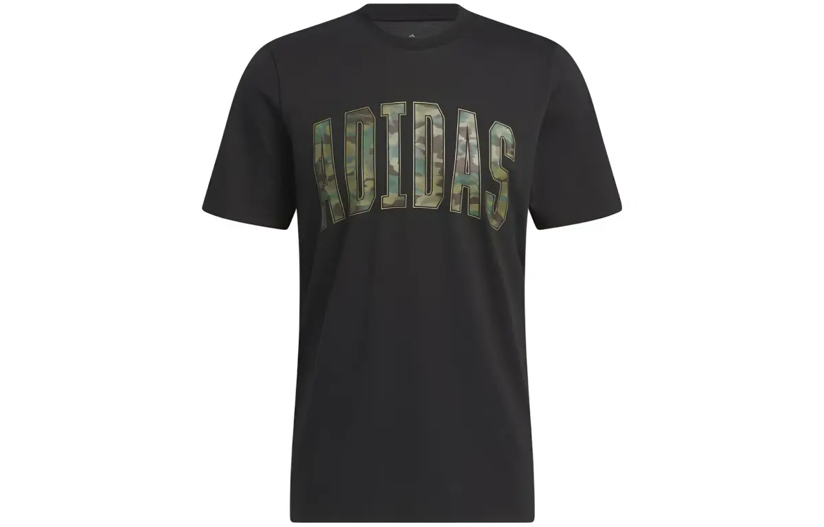 Adidas T-Shirts Men's Black Crew Neck Moderate Straight Fit