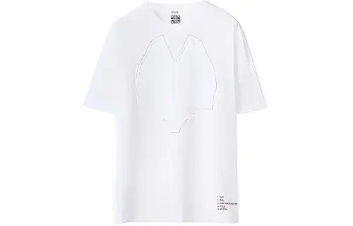 LOEWE T Shirts Men's White Crew Neck Moderate Straight Fit