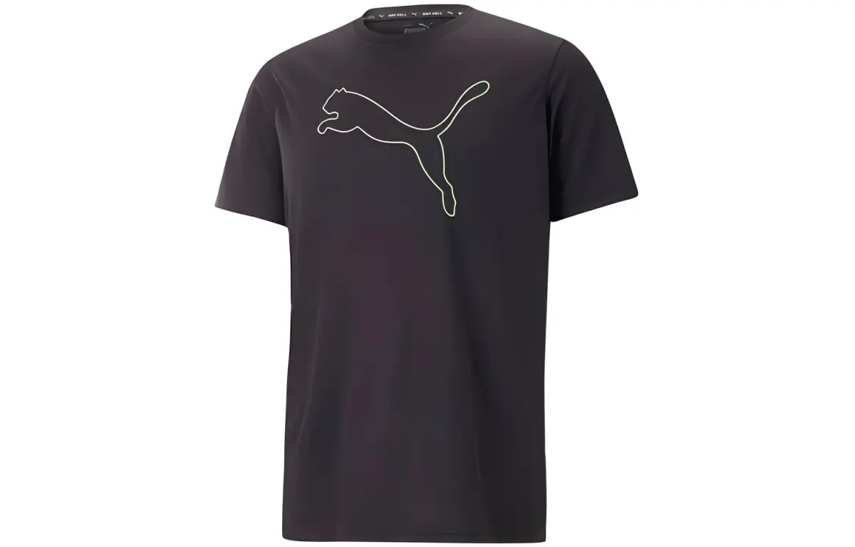 PUMA ESS T-Shirts Men's Black Crew Neck Moderate Straight Fit
