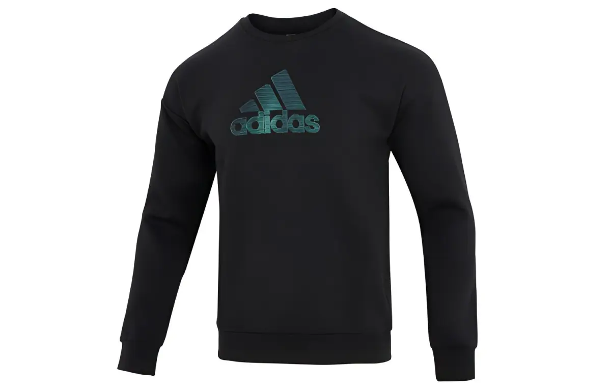 Adidas Sweatshirts Men's Black Crew Neck Moderate Regular