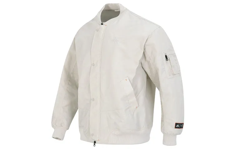 Adidas Reflective Print Fleece Lined Pilot Jackets & Coats Unisex White