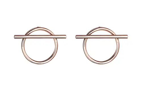 HERMES Echappee Rose Gold Earrings Women's