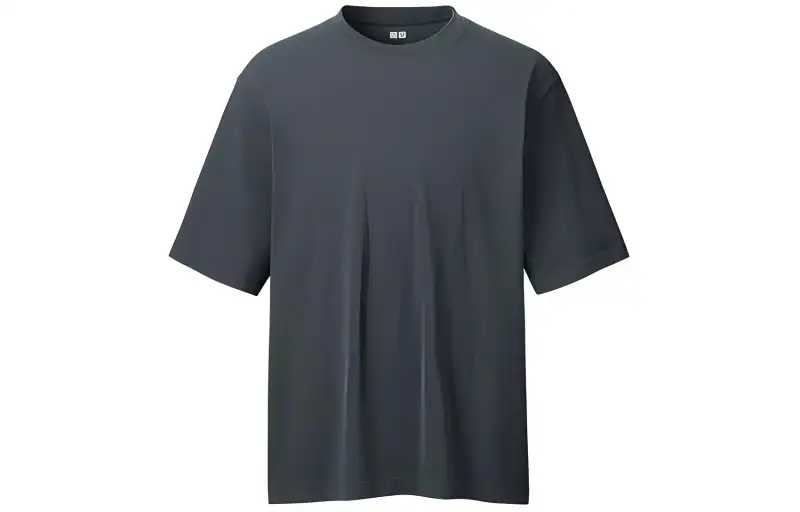UNIQLO U Collection T Shirts Men's Dark Gray Crew Neck Moderate Straight Fit