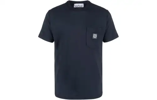 STONE ISLAND T Shirts Men's Blue Crew Neck Moderate Straight Fit