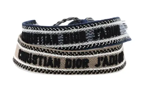 DIOR Woven Cotton Wristbands Unisex Blue