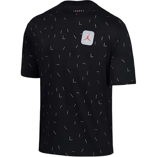 Jordan T Shirts Men's Black Crew Neck Moderate Straight Fit