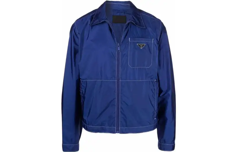 PRADA Jackets Men's Blue Lapel Moderate Other