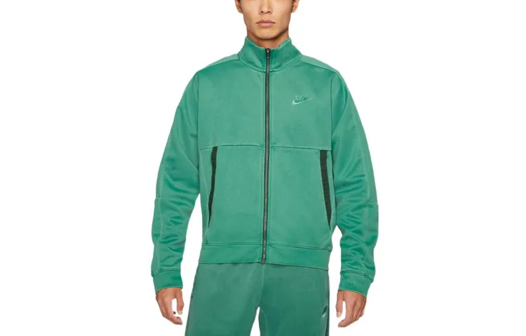 Nike Jackets Men's Galaxy Green Stand Collar Moderate Other