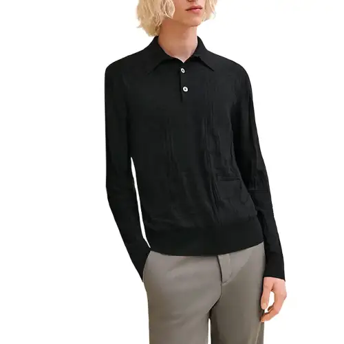 HERMES Jeu De Points Harnais Knitwear Men's Black