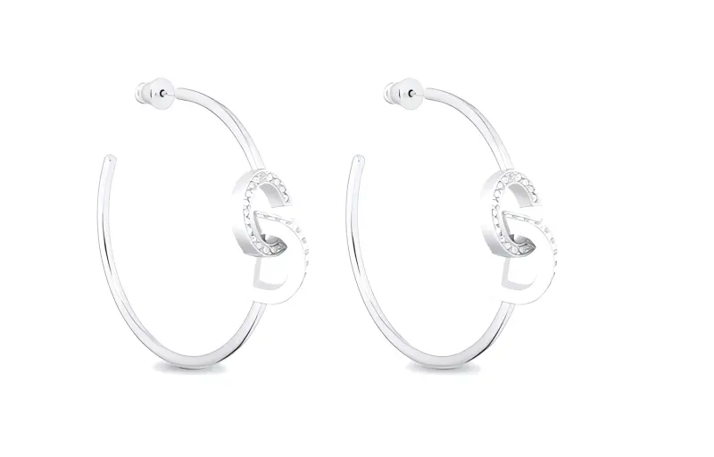 DIOR Metal, Crystal Earrings Women's Silver