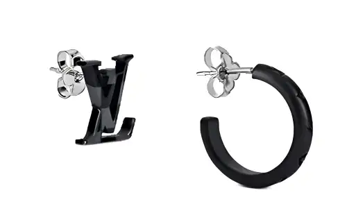 LOUIS VUITTON Lv Earrings Damier Graphite