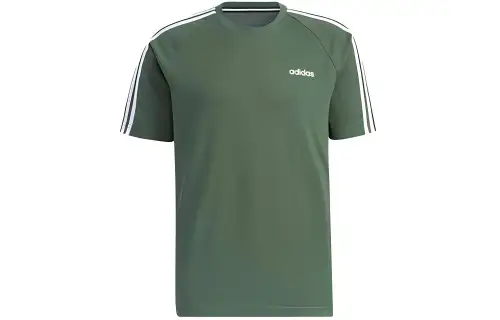 Adidas T Shirts Men's Green Crew Neck Moderate Straight Fit