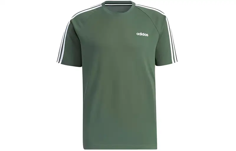 Adidas T Shirts Men's Green Crew Neck Moderate Straight Fit