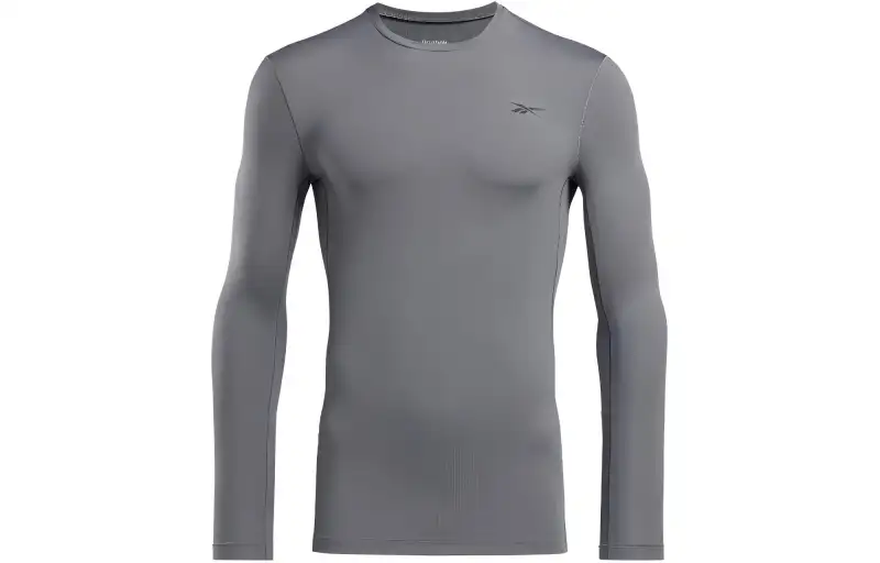 Reebok T Shirts Men's Cool Gray Crew Neck Moderate Straight Fit