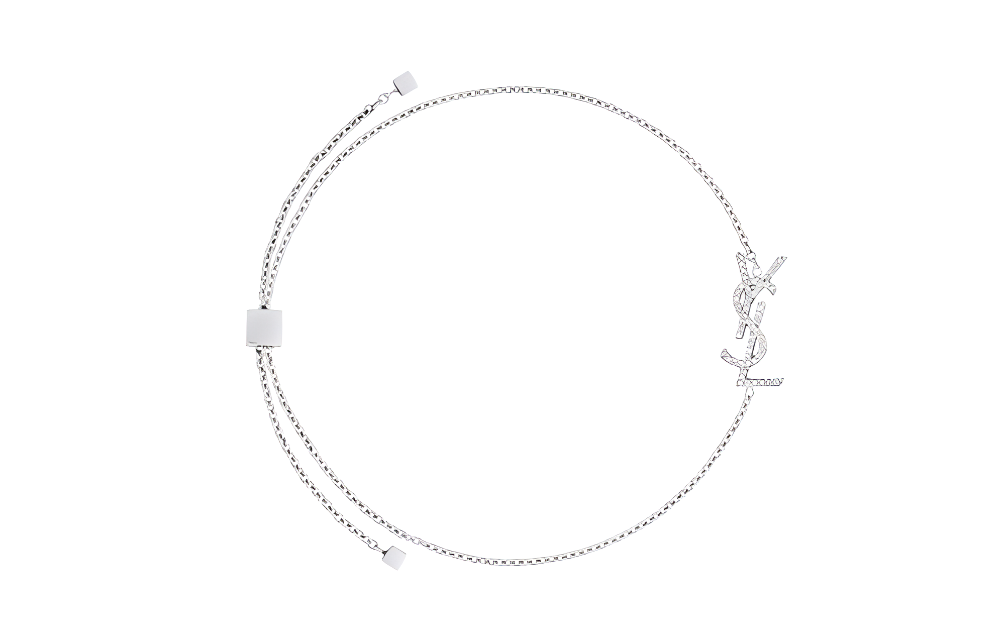 SAINT LAURENT Diamond 18KT Gray Gold Bracelets Unisex Gray