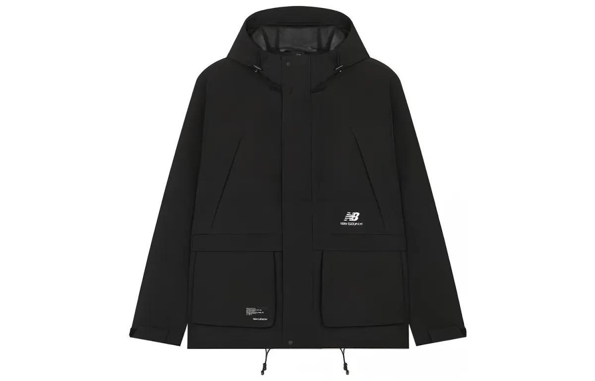 New Balance Jackets Men's Black Hooded Moderate Workwear