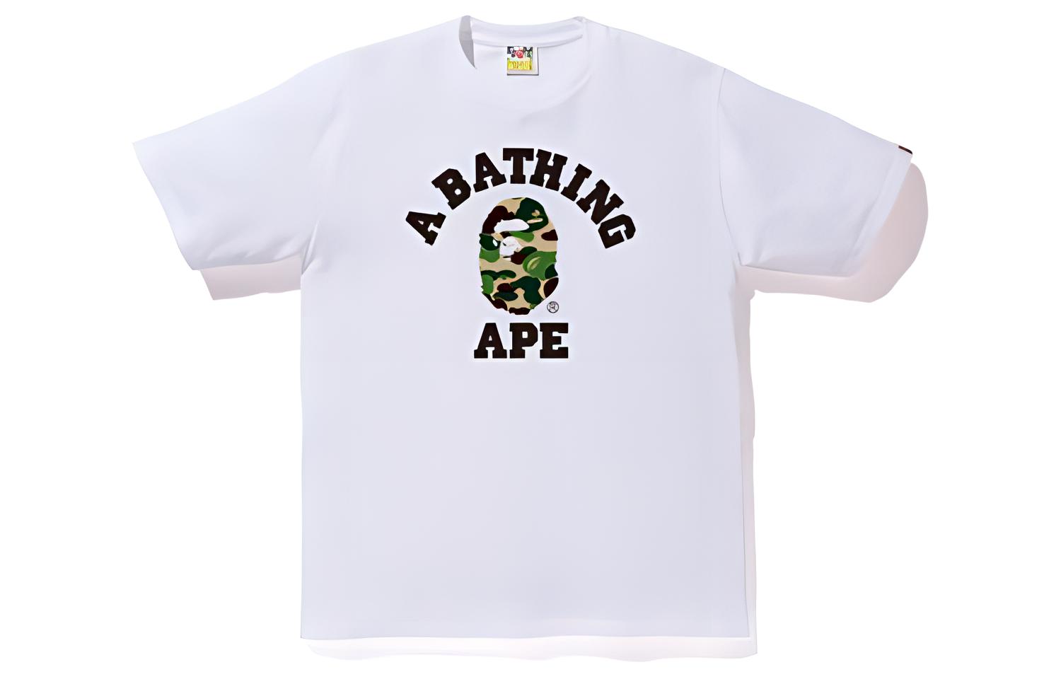 Мужская футболка A BATHING APE ABC CAMO COLLEGE TEE SS23 (белая)
