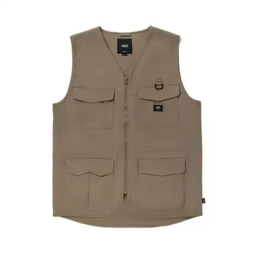 Vans Tank Tops Men's Khaki V Neck Moderate Other