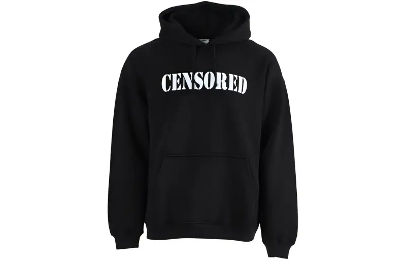 Vetements Sweatshirts Men's Black Hooded Moderate Regular
