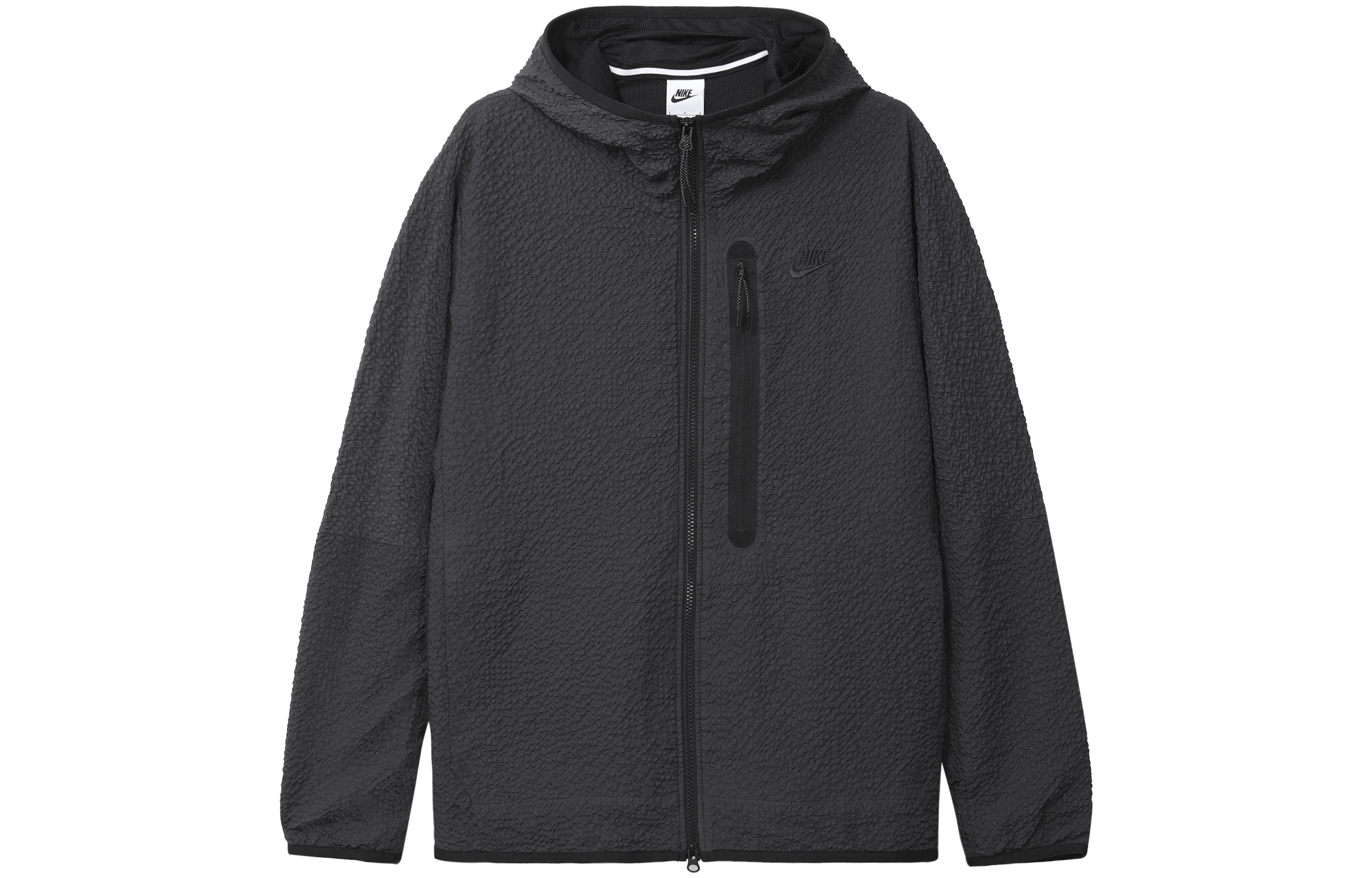 Nike Cardigan with zipper with hood, long-sleeve, black jacket, logo embroidery service