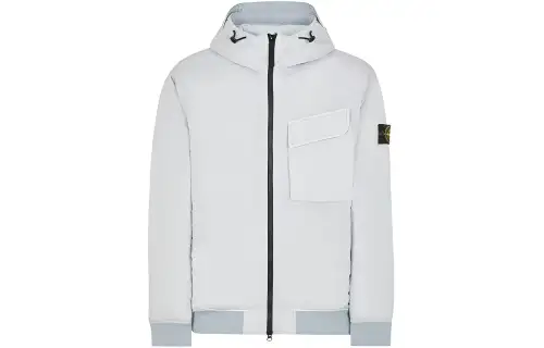 STONE ISLAND Jackets Men's Pearl Gray Hooded Moderate Other