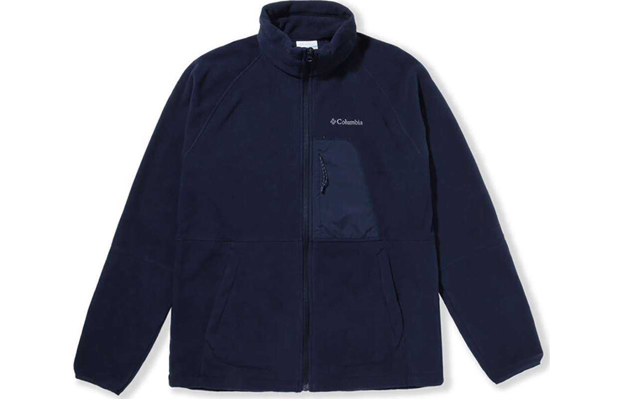 Columbia Outdoor Thermal Stand Collar Middle Layer Solid Color Fleece Lined Long Sleeved Multi Pocket Fleece Clothing