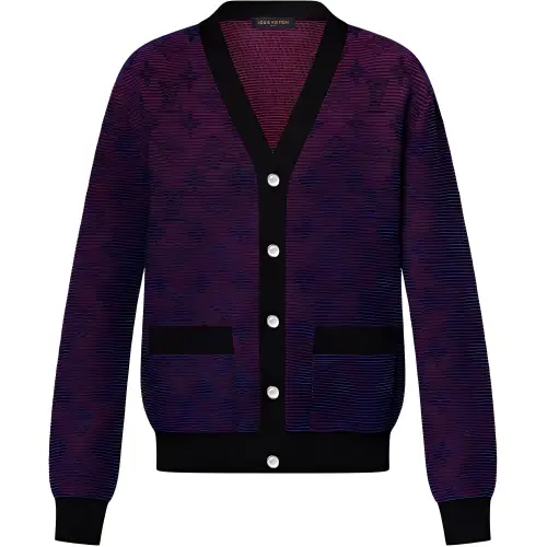 LOUIS VUITTON Optical Monogram Jacquard Cardigan