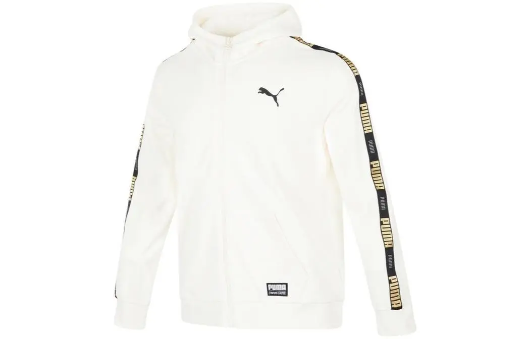 PUMA Jackets Unisex White Hooded (Non-detachable) Moderate