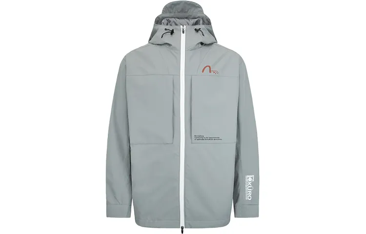 EVISU Jackets Men's Lime Gray Hooded Moderate Other
