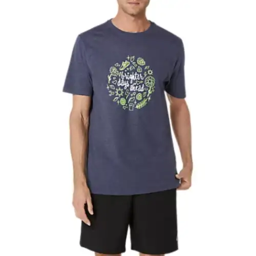 Asics BRIGHTER DAYS AHEAD T Shirt Unisex Dark Royal Blue