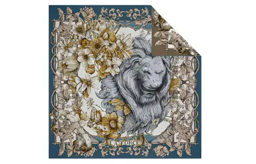 DIOR Scarves Women's Marine Blue/Hazelnut