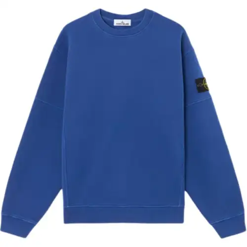 STONE ISLAND Organic Cotton Diagonal Fleece Crewneck