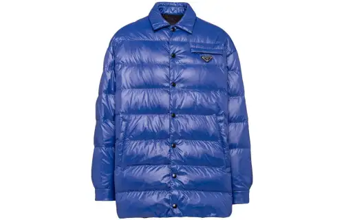 PRADA Jackets Men's Royal Blue Lapel Moderate Other