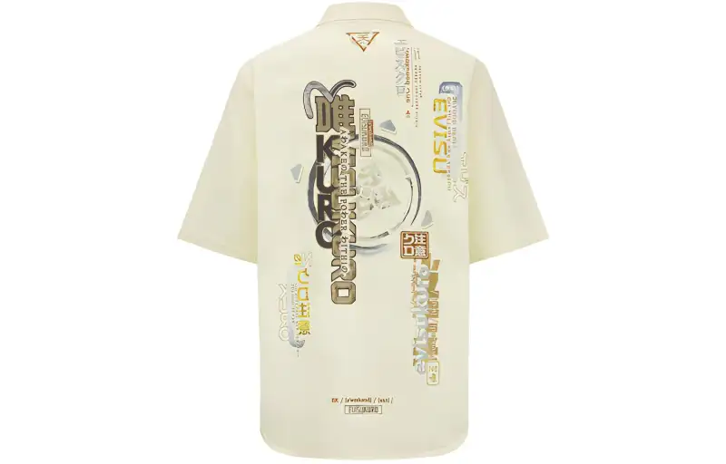 EVISU Shirts Men's Light Yellow Lapel Moderate