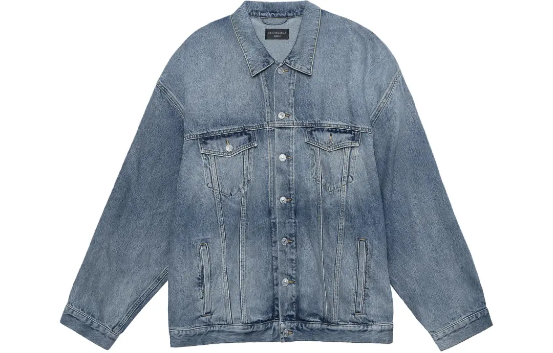 Balenciaga Oversized Political Campaign Logo Denim Jacket